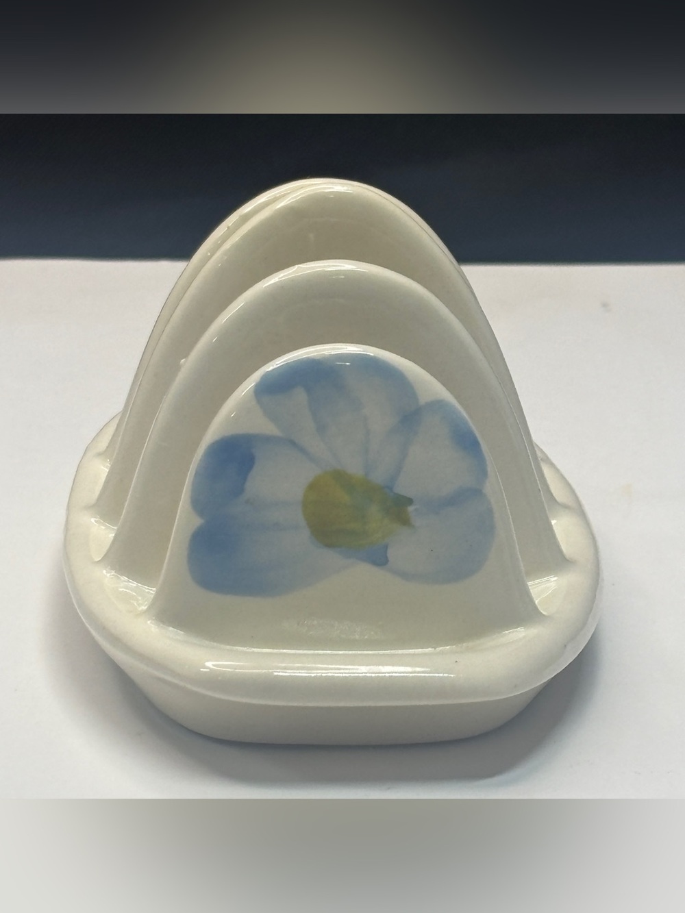 Floral Ceramic Toast Rack / Envelope Letter Holder Butter Pat Holder